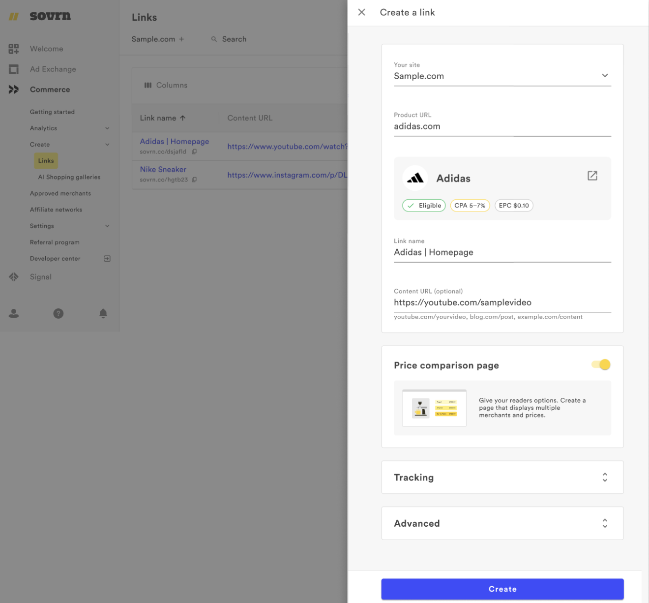 Commerce New Create Link.png