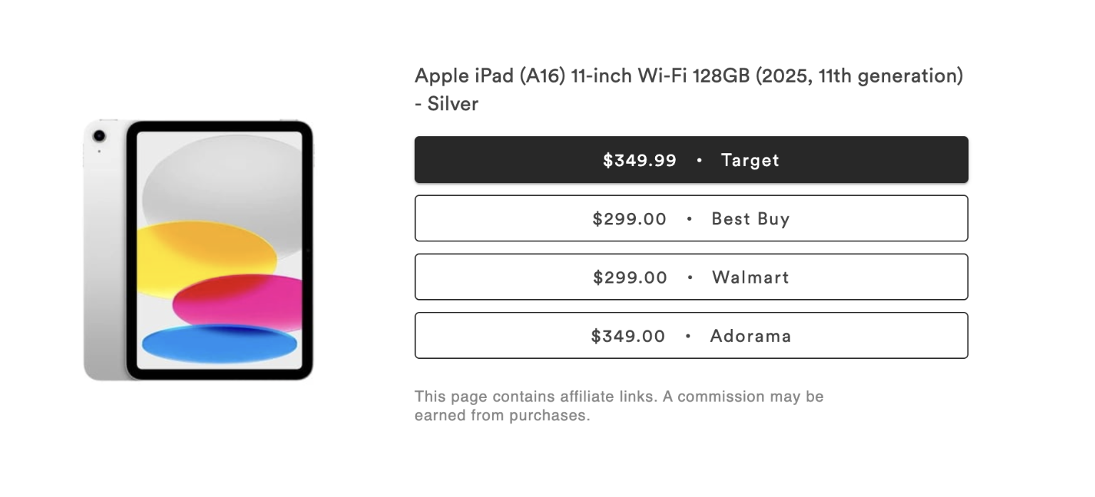 Commerce Price Comparison Page.png